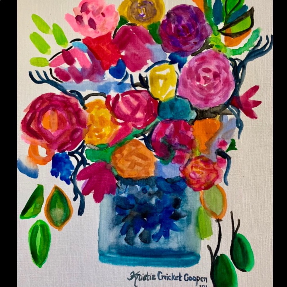 Original watercolor painting of flowers